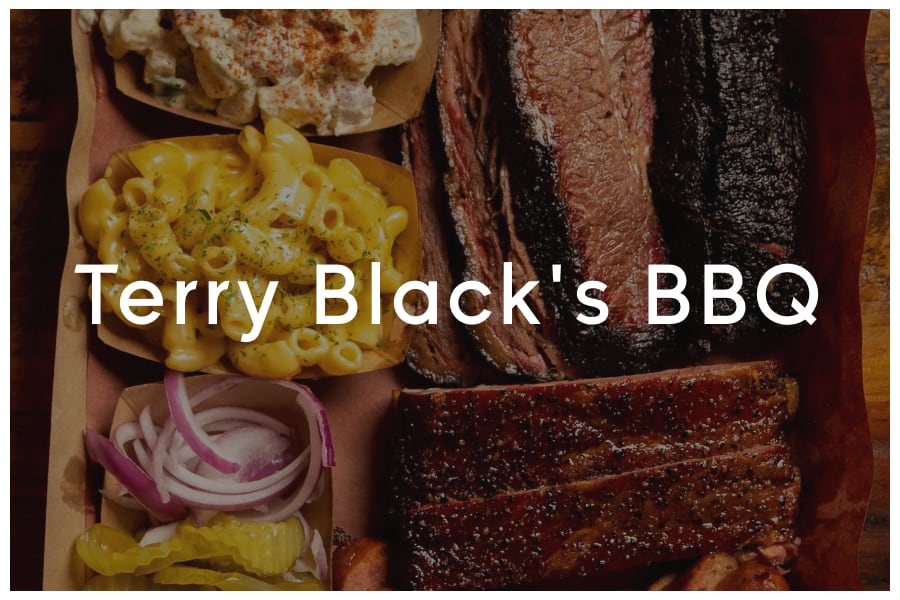 <span>Terry Black's BBQ<br><br>1003 Barton Springs Road<br>Austin, TX 78704<br><br>(512) 394-5899</span>